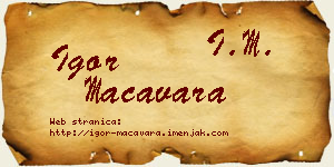 Igor Macavara vizit kartica